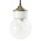 White Porcelain Clear Textured Glass Vintage Industrial Brass Pendant Lights, Image 1