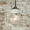 White Porcelain Clear Textured Glass Vintage Industrial Brass Pendant Lights 5