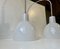 Lámparas colgantes Toldbod de vidrio opalino blanco de Louis Poulsen, años 80. Juego de 2, Imagen 3