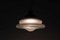 Große runde Lampe aus mattiertem Opalglas 6