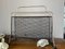 Vintage Magazine Stand in Brass and Painted Metal Grille, 1950s 5