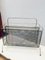 Vintage Magazine Stand in Brass and Painted Metal Grille, 1950s, Image 2