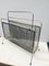 Vintage Magazine Stand in Brass and Painted Metal Grille, 1950s, Image 3