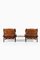 Armlehnstühle mit Beistelltisch aus Buche & Leder von Arne Norell, 1960er, 2er Set 6
