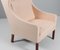 Natural Leather Wingback Chair with Ottoman by Børge Mogensen for Fredericia 9