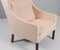 Natural Leather Wingback Chair with Ottoman by Børge Mogensen for Fredericia, Image 9