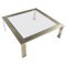 Square Coffee Table in Brass, Chrome and Glass by Renato Zevi, Italy, 1970s, Image 1