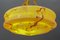 Art Deco Marbled Amber Glass and Brass Pendant Light, 1930s, Image 6