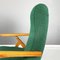 Mid-Century Italian Green Fabric and Wood Reclining Armchair by Antonio Gorgone, 1950, Image 11