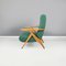 Butaca reclinable italiana Mid-Century de madera y tela verde de Antonio Gorgone, 1950, Imagen 4