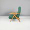 Mid-Century Italian Green Fabric and Wood Reclining Armchair by Antonio Gorgone, 1950 4