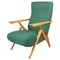 Mid-Century Italian Green Fabric and Wood Reclining Armchair by Antonio Gorgone, 1950 1