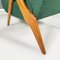 Mid-Century Italian Green Fabric and Wood Reclining Armchair by Antonio Gorgone, 1950 12