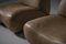 Sculptural Curved Leather Lounge Chairs, Italy, 1960s, Set of 2 3