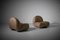 Sculptural Curved Leather Lounge Chairs, Italy, 1960s, Set of 2, Image 4