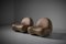 Sculptural Curved Leather Lounge Chairs, Italy, 1960s, Set of 2 6