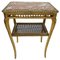 Rectangular Gilded Wood Side Table with Marble Top 1
