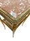 Tavolino rettangolare in legno dorato con ripiano in marmo, Immagine 3