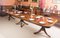 Tavolo da pranzo in stile Regency in mogano fiammato, anni '70, Immagine 6