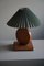 Danish Art Deco Round Wooden Table Lamp in Oak, 1940s, Image 3