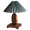 Danish Art Deco Round Wooden Table Lamp in Oak, 1940s 1