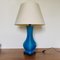 Lámpara de mesa de cerámica turquesa, años 80, Imagen 1