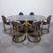 Hollywood Regency Dining Table and Armchairs from Belgo Chrom, 1980s, Set of 7 1