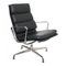 Chaise EA-215 Softpad en Cuir Noir et Chrome par Charles Eames 1