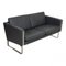 CH-102 2-Sitzer Sofa aus grau patiniertem Leder von Hans J. Wegner 5