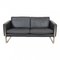 CH-102 2-Seater Sofa in Gray Patinated Leather by Hans J. Wegner 1