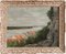 French School Artist, Riverside Cliff, Oil on Panel, Early 20th Century, Framed 6