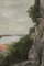 French School Artist, Riverside Cliff, Oil on Panel, Early 20th Century, Framed 4