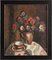 Hans Keller, Natura morta con fiori e tazza da tè, Inizio XX secolo, Olio su tela, Immagine 1