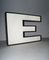 Large Dutch Industrial Letter E Lamp in Black and White, 1980s 7