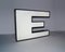 Large Dutch Industrial Letter E Lamp in Black and White, 1980s 9
