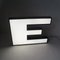 Large Dutch Industrial Letter E Lamp in Black and White, 1980s 6