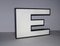 Large Dutch Industrial Letter E Lamp in Black and White, 1980s, Image 2