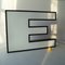 Large Dutch Industrial Letter E Lamp in Black and White, 1980s 3