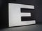 Large Dutch Industrial Letter E Lamp in Black and White, 1980s, Image 1