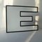 Large Dutch Industrial Letter E Lamp in Black and White, 1980s 4