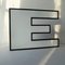 Large Dutch Industrial Letter E Lamp in Black and White, 1980s, Image 4