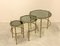 Small Round Nesting Tables in Brass Frame & Glass Tops with Mirrored Border, 1970s, Set of 3, Image 1