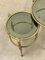 Small Round Nesting Tables in Brass Frame & Glass Tops with Mirrored Border, 1970s, Set of 3 4