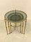 Small Round Nesting Tables in Brass Frame & Glass Tops with Mirrored Border, 1970s, Set of 3 10