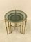 Small Round Nesting Tables in Brass Frame & Glass Tops with Mirrored Border, 1970s, Set of 3, Image 10