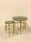 Small Round Nesting Tables in Brass Frame & Glass Tops with Mirrored Border, 1970s, Set of 3, Image 7
