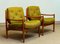 Green Linen Lacko Lounge Chairs by Ingemar Thillmark for Ope, 1960s, Set of 2 3