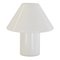Grande Lampe de Bureau Champignon Vintage en Verre de Murano Blanc Brillant, Italie 1