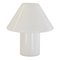 Large Vintage Mushroom Table Lamp in Glass of Glossy White Murano, Italy 1