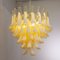 Murano Glass Petal Suspension Lamp in Amber & White Color, Italy, 1990s 2